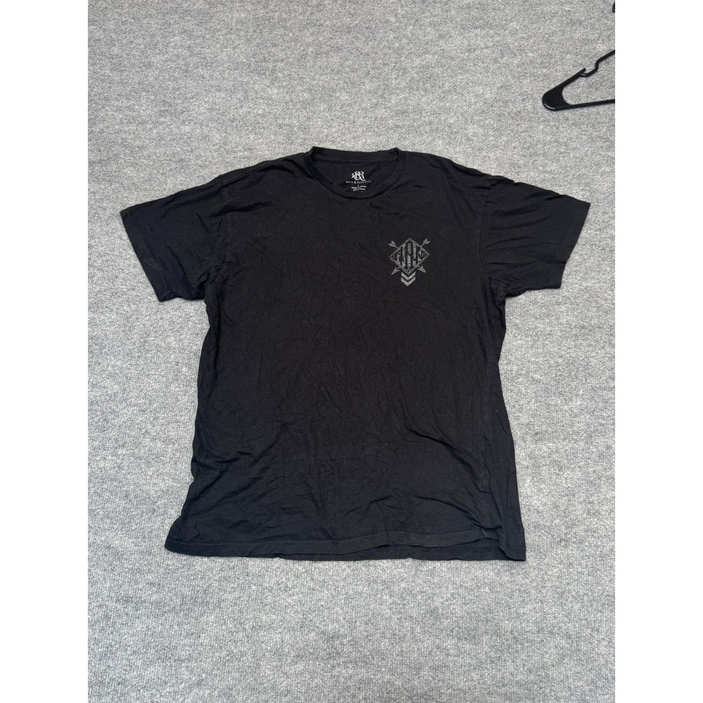 Rock & Republic Mens Large Black Graphic T-Shirt Short Sleeve Cotton Logo Tee
